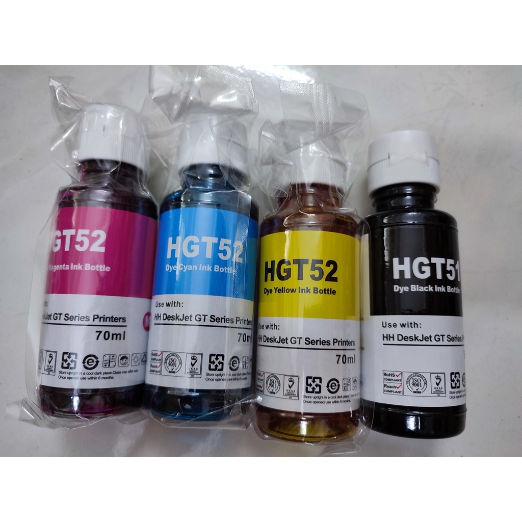Bộ 4 màu mực GT52 dành cho máy in màu HP Ink Tank 115, HP Ink Tank 315, HP Ink Tank 415