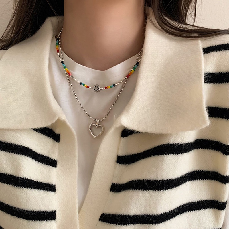 Dây Chuyền Mặt Cười Pha Lê Màu Cầu Vồng Dễ Thương 19A1619