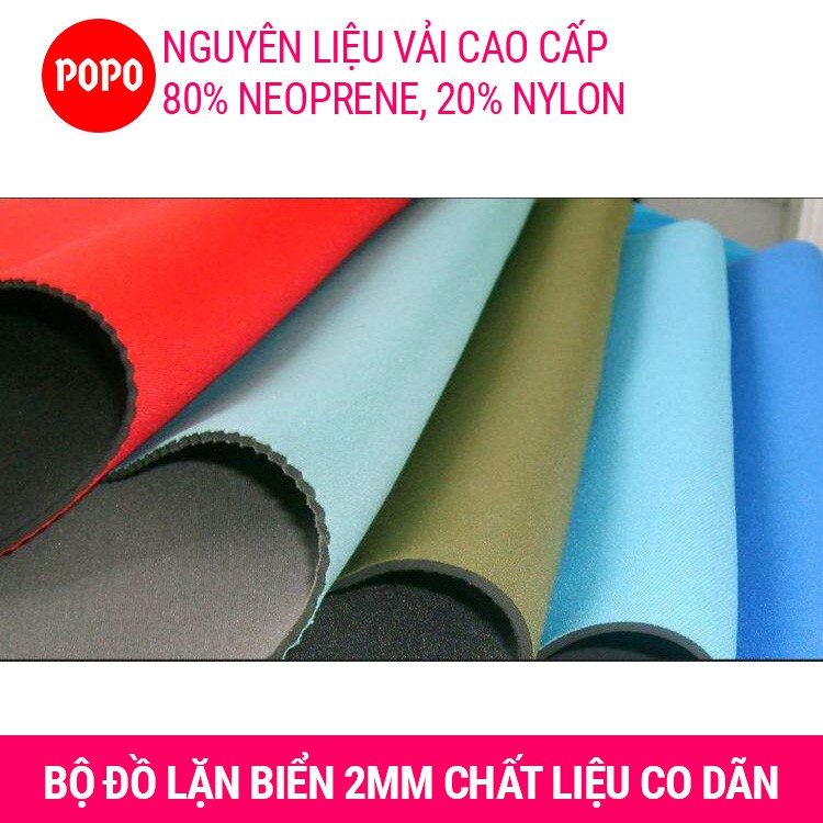 Áo lặn nữ dài tay dày 2mm POPO MY078 quần áo lặn giữ nhiệt cơ thể trong BST Bộ đồ lặn biển nữ