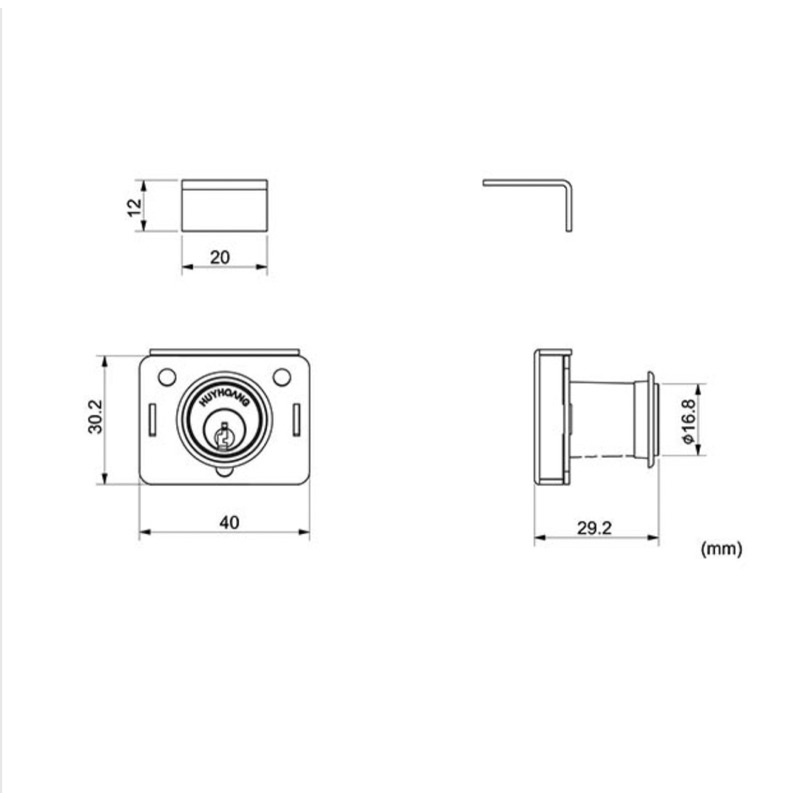 Khoá cốp vuông - khoá cánh tủ - ngăn kéo huy hoàng 06