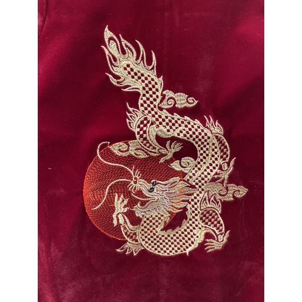 Áo dài nhung thêu cao cấp cho bé trai 9-18kg