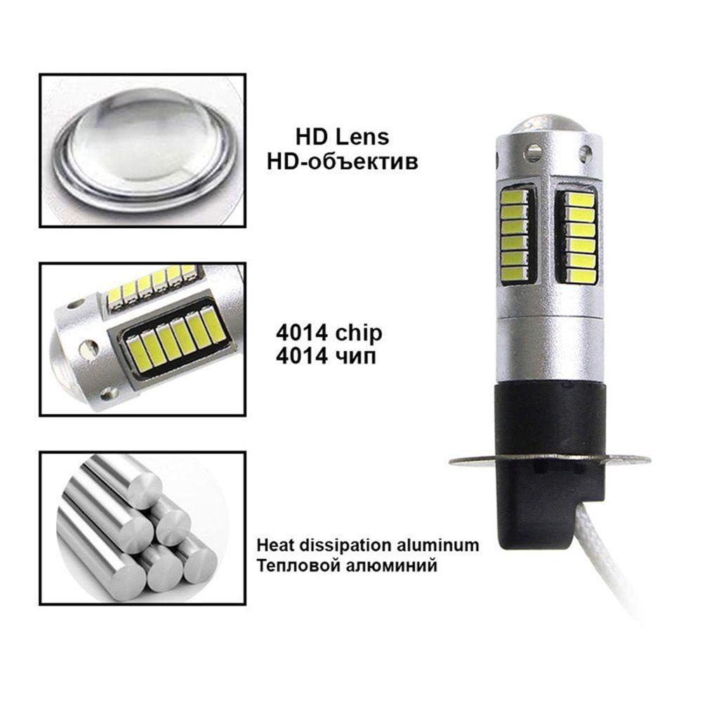 Set 2 Đèn LED Sương Mù Siêu Sáng H1 / H3 / 9005 / 881 / 880 DRL Dành Cho Ô Tô