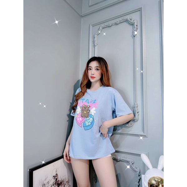 Áo thun form rộng oversize thêu