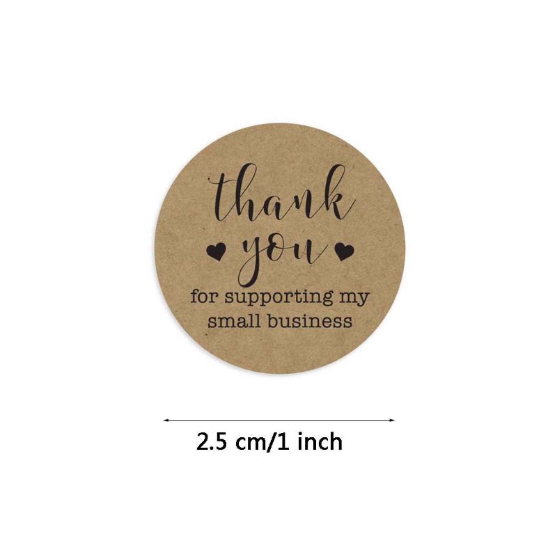 Set 500 Miếng Dán Chữ Thank You For Supporting My Business Stickers Scrapbook