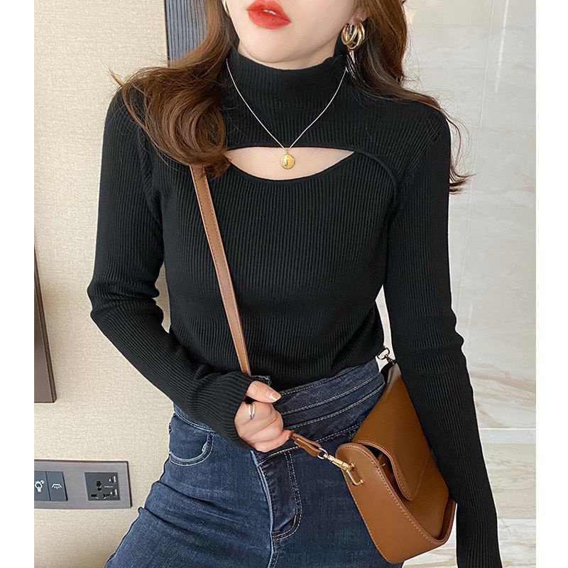 Áo sweater Dệt Kim Dáng Ôm Phong Cách Thời Trang Hàn Quốc Dành Cho Nữ