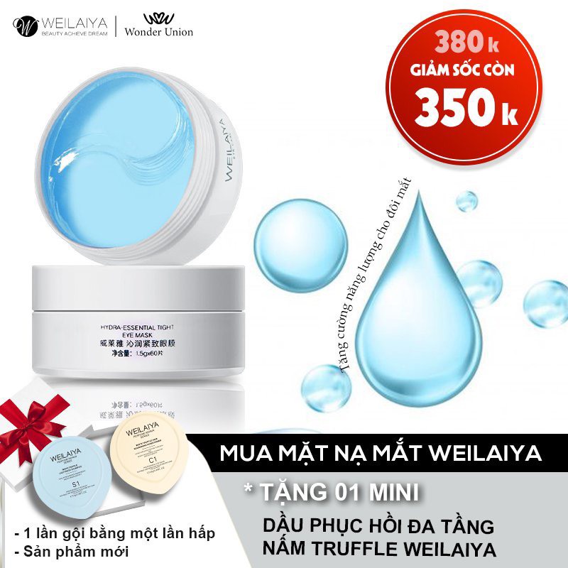 Mặt nạ mắt Collagen Weilaiya, làm mờ nếp nhăn, giảm thâm cho viền mắt, giữ da vùng mắt luôn căng bóng