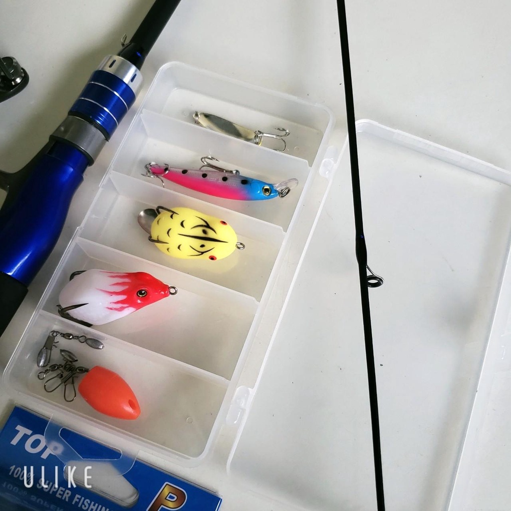 Bộ cần câu cá lure máy đứng 1.65m - 1.8m - 2.1m - 2.4m + Máy kim loại + dây câu lure + hộp mồi lure