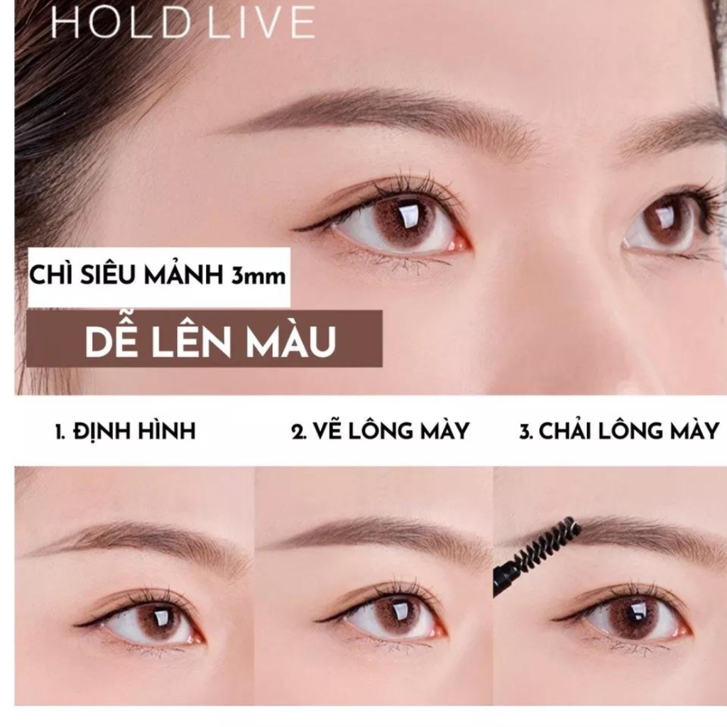 Chì Kẻ Mày HOLD LIVE Slim Brow Natural Fine Eyebrow Pencil