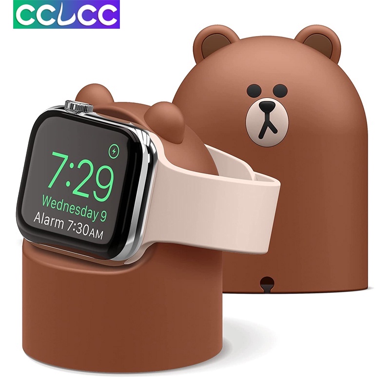 Đế Sạc Silicone Cho Đồng Hồ Thông Minh Apple Watch Series 7 45mm 41mm 6 5 4 / 3 / 2 / 1 44mm / 42mm / 40mm / 38mm