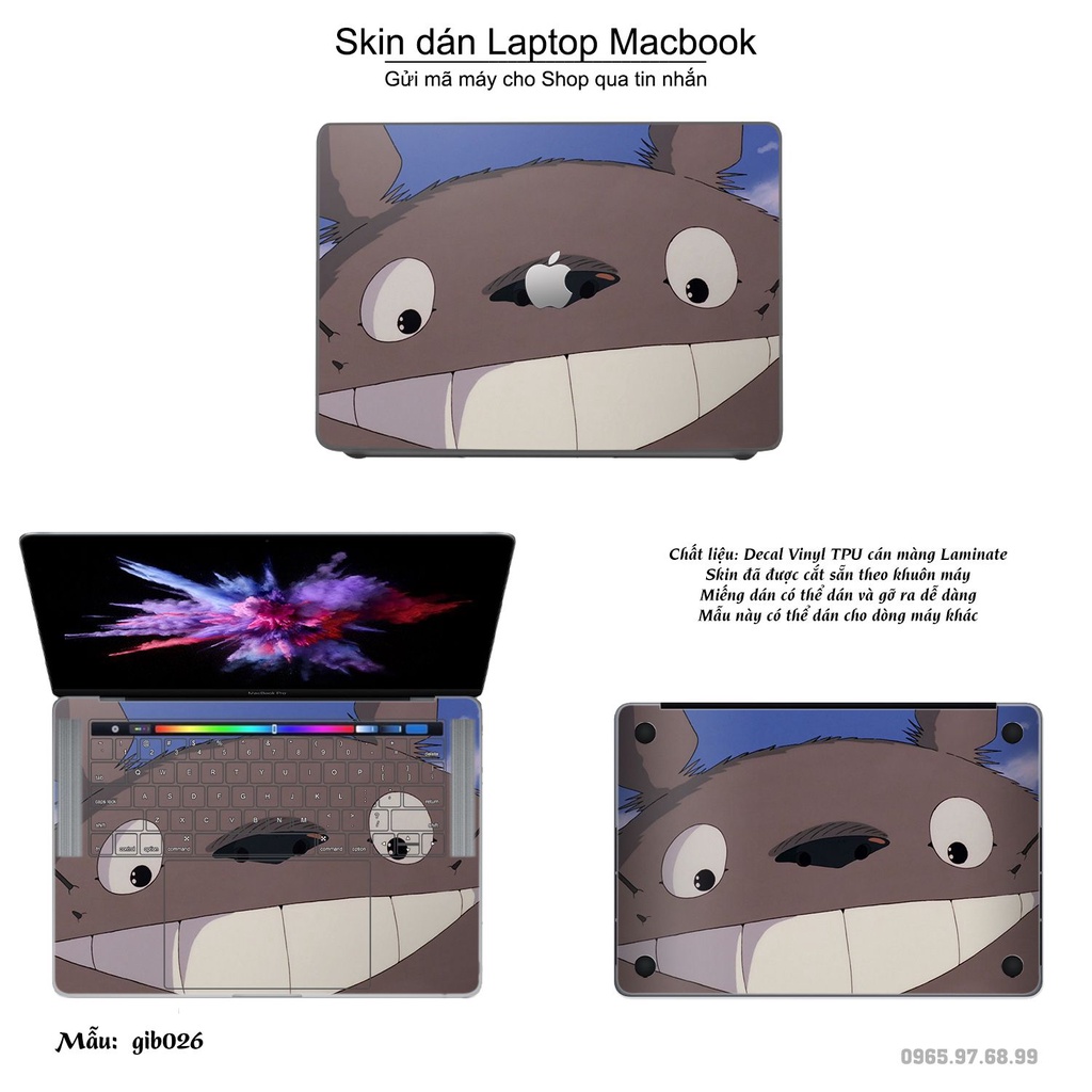 Skin dán Macbook mẫu Ghibli anime (đã cắt sẵn, inbox mã máy cho shop)