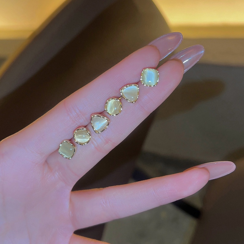 Khuyên Tai Opal Hình Vuông Phong Cách Thời Trang Mới 2022