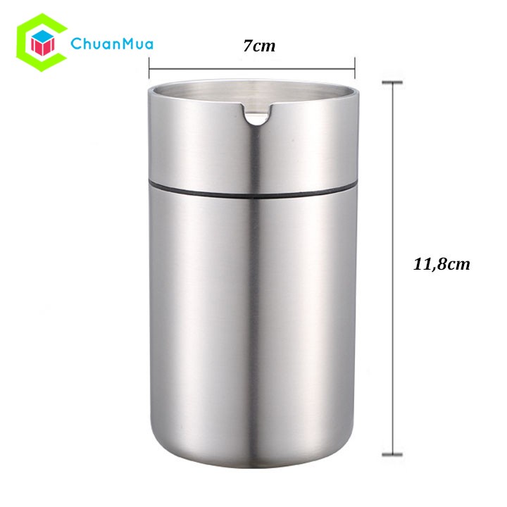 Gạt Tàn Thuốc Xe Hơi Ô Tô Hợp Kim Cao Cấp (Không Gỉ Sét, Bền, Đẹp, Chất Lượng, Có Nắp,...)