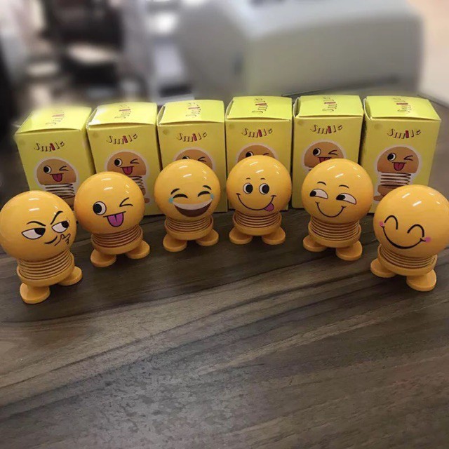 Thú nhún emoji lò xo vui nhộn ( bán từ 3 em)  X6 in 1