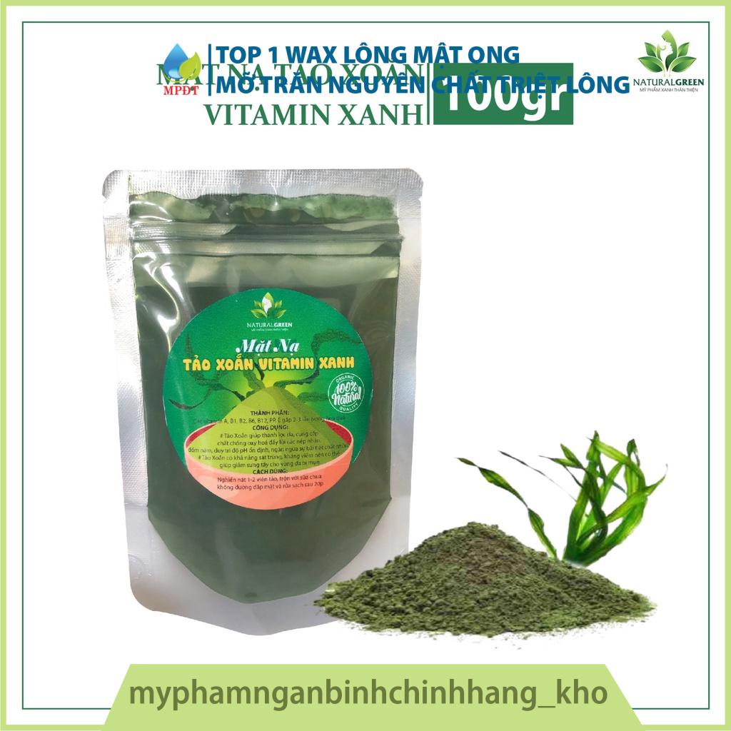 Bột tảo xoắn nguyên chất 100gr ,bột tảo biển đắp mặt nạ dưỡng trắng làm đẹp da, chống lão hóa, giảm nhờn, mờ nếp nhăn