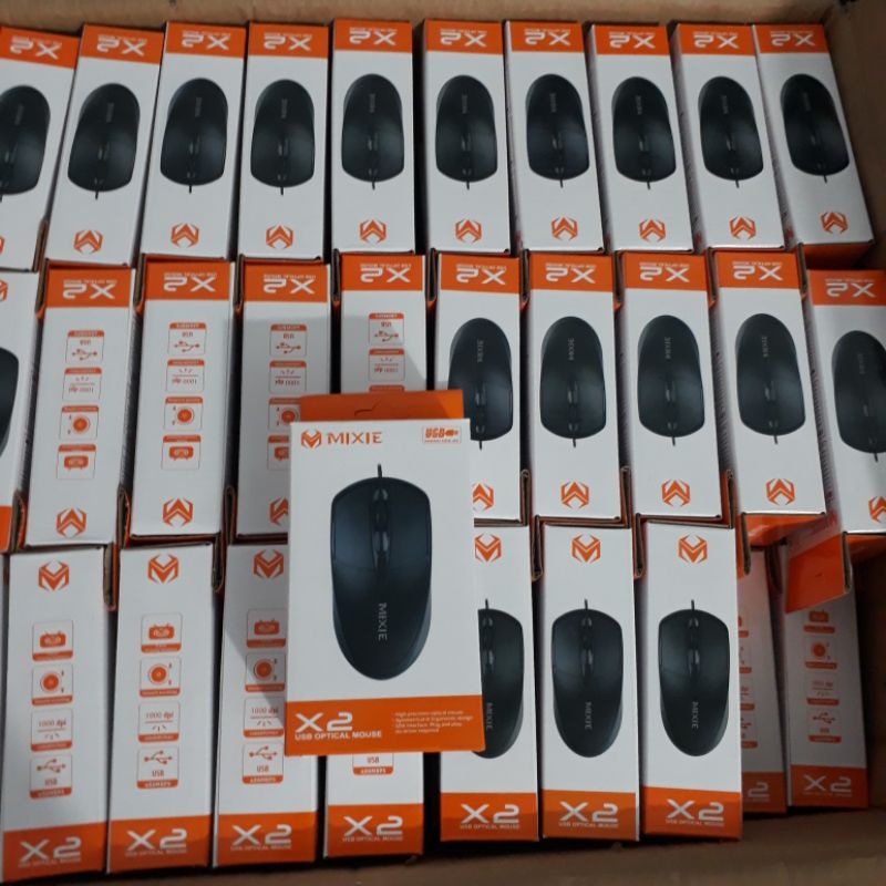 (Mới) Chuột Máy Tính Có Dây Cổng USB Mixie X2, Mouse Usb Mixie – X2 Có 3 Phím Bấm - Chính Hãng Bảo Hành 1 Năm