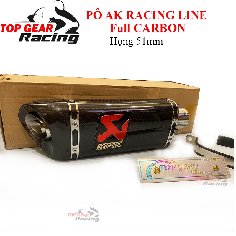 Pô Akrapovic Racing Line Full Carbon Họng 51mm