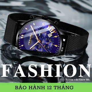 Đồng hồ nam CRNAIRA - CR 851 Mặt xanh ngọc, dây lưới vàng, sang trọng đẳng cấp 6 kim, có ngày tháng, uy tín chất lượng