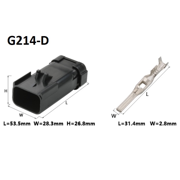 G214-Giắc cắm máy bơm nhiên liệu điện tử 6 lỗ 2.8mm