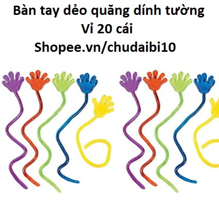 Sticky Toy vỉ 20 bàn tay dẻo quăng dính tường