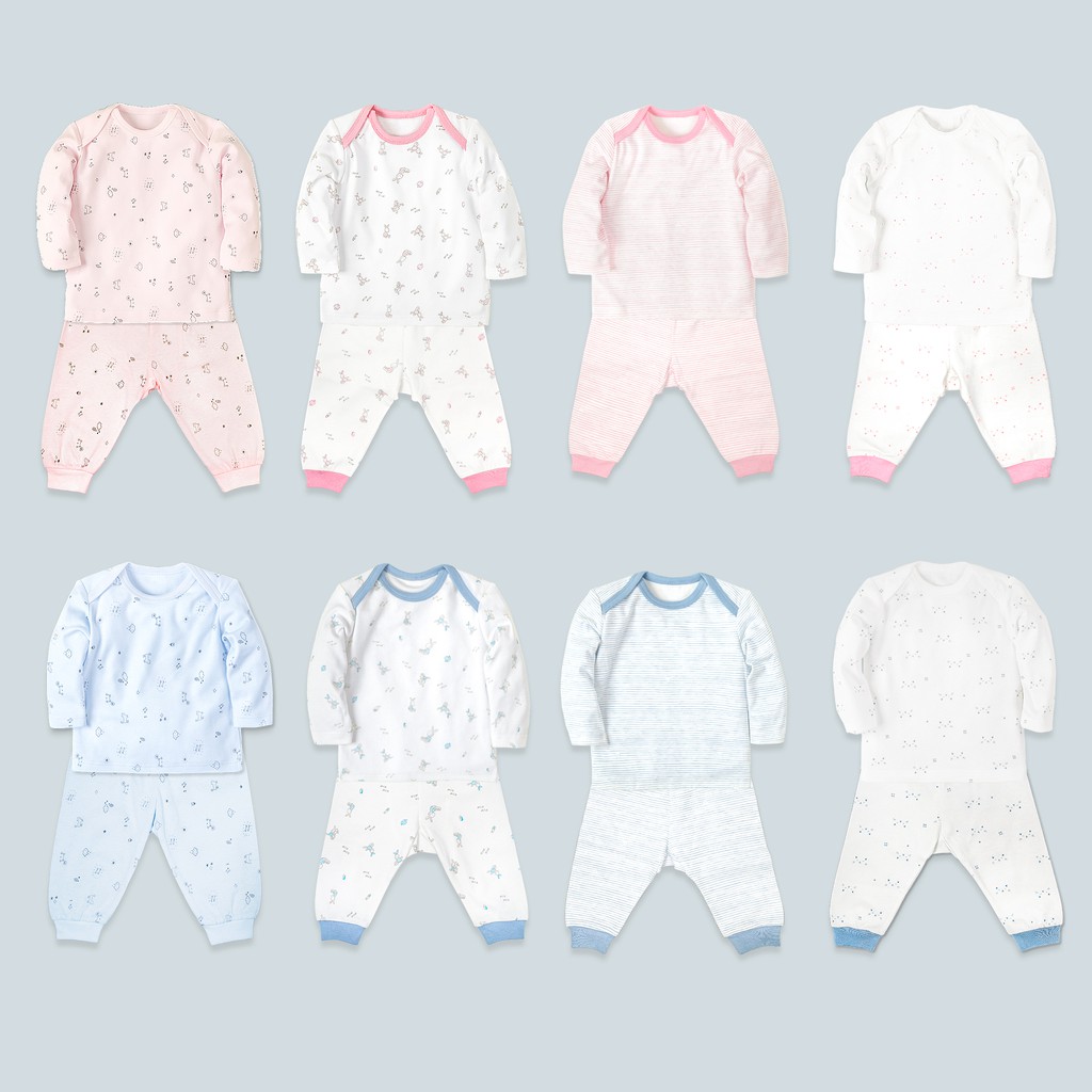 Bộ Sơ Sinh Cổ Chồm  MIOMIO, Họa Tiết: Thỏ, Sọc, Mèo. Dành Cho Bé Gái Bé Trai , Interlock Cotton