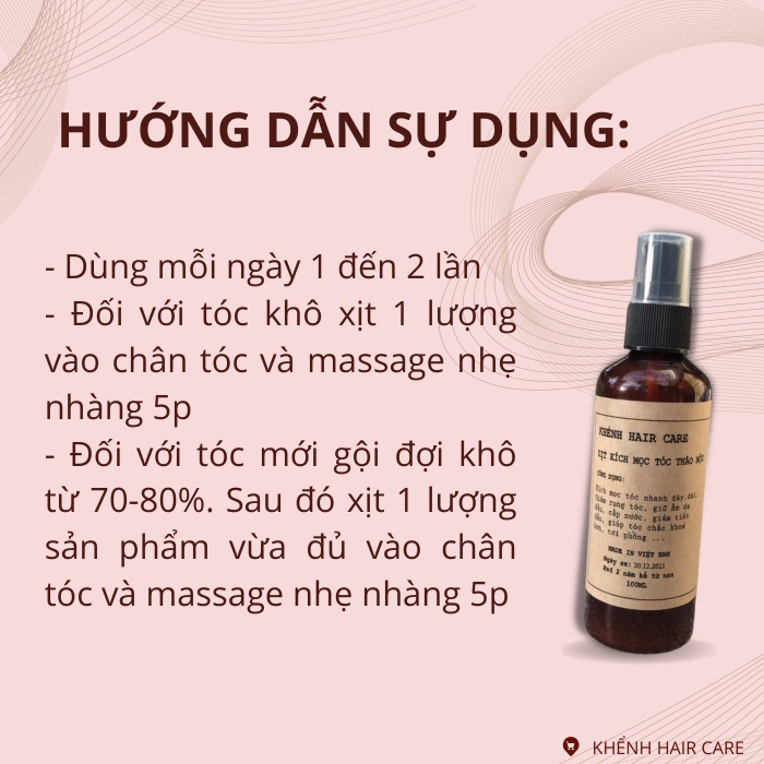 Xịt Kích Mọc Tóc Thảo Mộc 100ml Kích Thích Mọc Tóc Nhanh Dày Hiệu Quả  Mẫu Mới Về