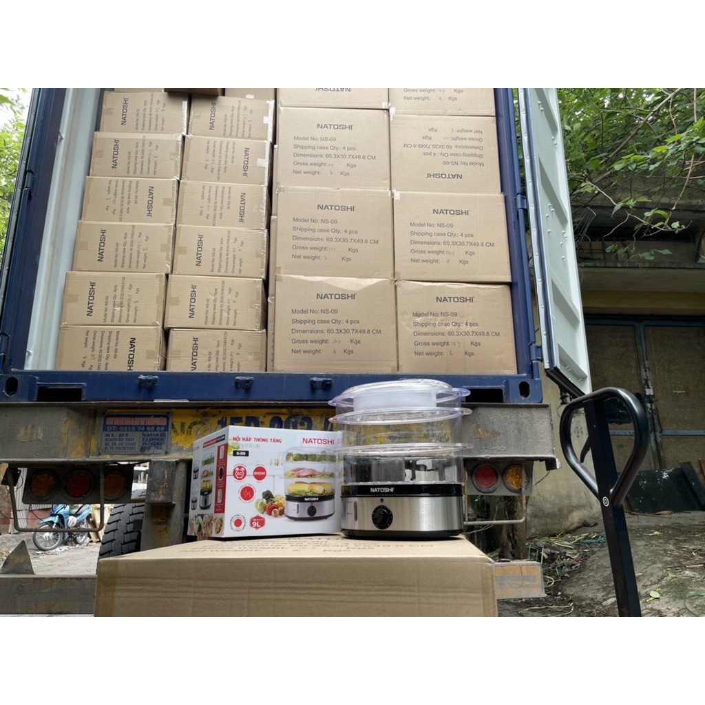 Nồi hấp điện thông tầng Natoshi NS-09, Nồi hấp 3 tầng công nghệ Nhật Bản, hấp nhanh mọi món ăn, giữ trọn dưỡng chất