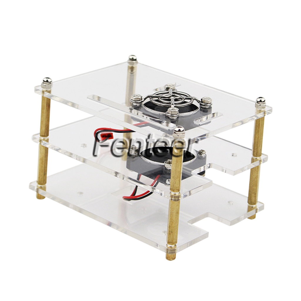 Hộp Đựng Chuyên Dụng Cho Raspberry Pi 3 2 B + 2 Lớp Kèm Quạt Tản Nhiệt | BigBuy360 - bigbuy360.vn