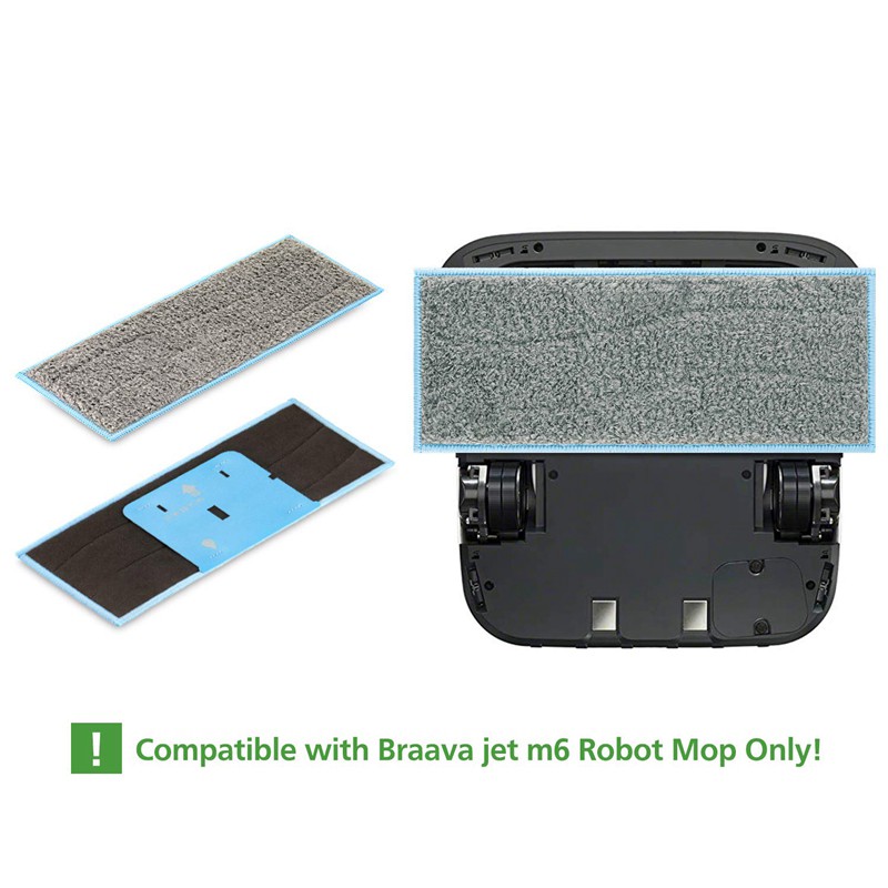 Bộ 6 miếng đệm lau nhà khi ướt rửa được thay thế cho IRobot Braava Jet M6