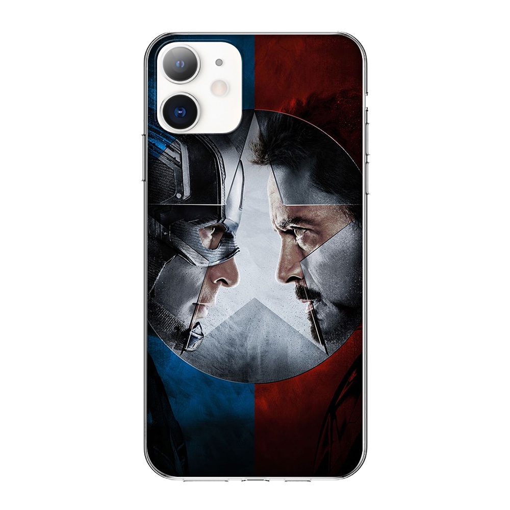 Ốp Điện Thoại Trong Suốt Hình Captain America Cho iPhone 7 8 Plus 11 Pro Max RCZ59