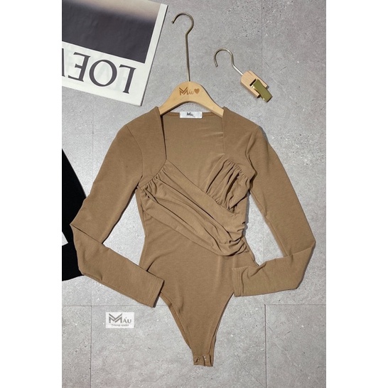 Áo bodysuit cổ V xoắn