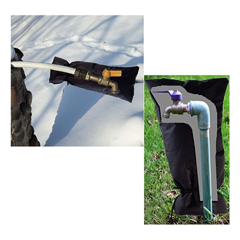 Vỏ Bọc Vòi Nước Ngoài Trời Mùa Đông Màu Đen 25x10In