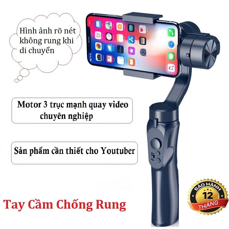 Tại Hà NộiTay Cầm Chống Rung Điện Tử Gimbal F6 Có Bluetooth - Gimbal Điện Thoại Chống Rung Có Chân Đỡ Tự Đứng