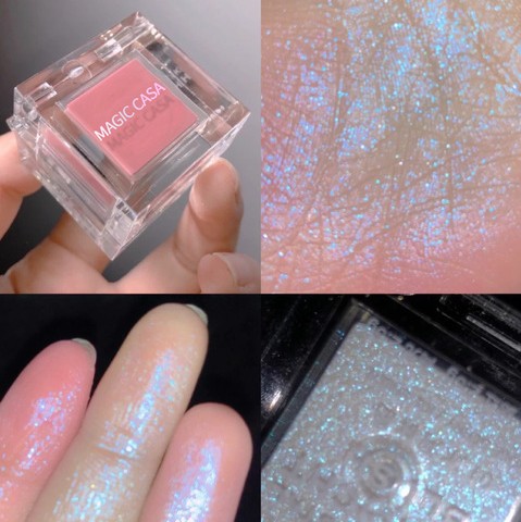 Phấn Má Hồng Bắt Sáng Hai Màu Trong Suốt Lấp Lánh Phong Cách Hàn Quốc