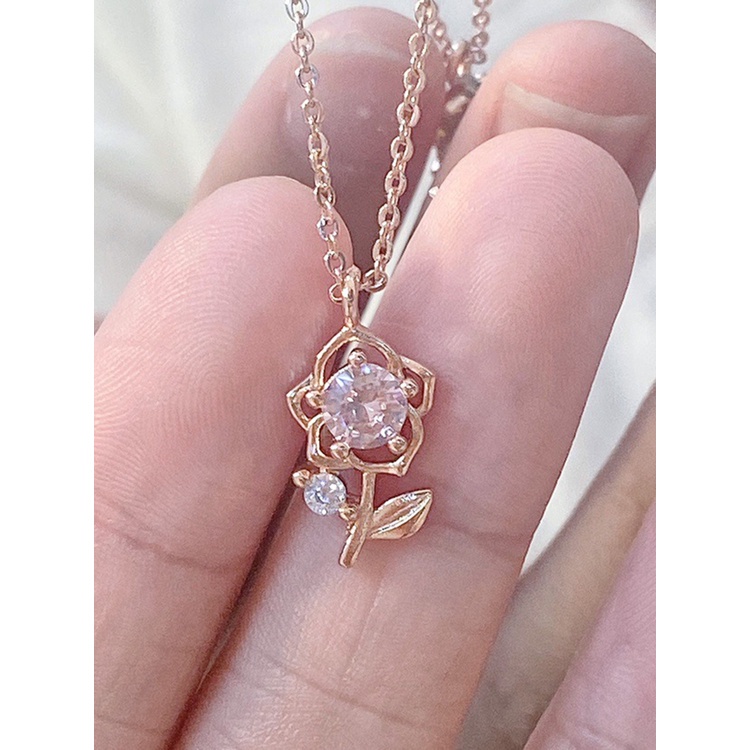 Vòng cổ Mặt Hoa Hồng Đính Đá Thời Trang Hàn Quốc JP5