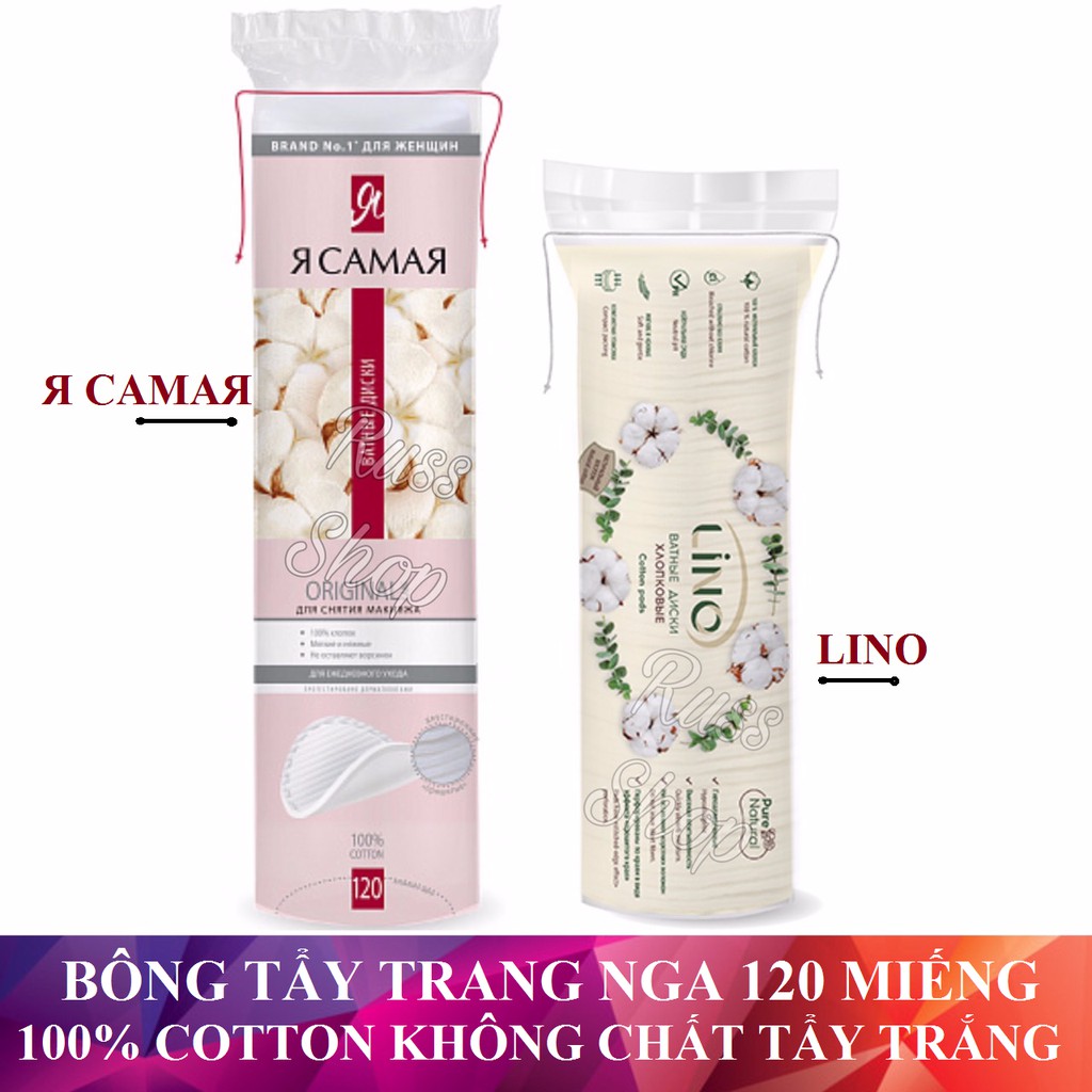 Bông Tẩy Trang Nga 2 Mặt 120 Miếng