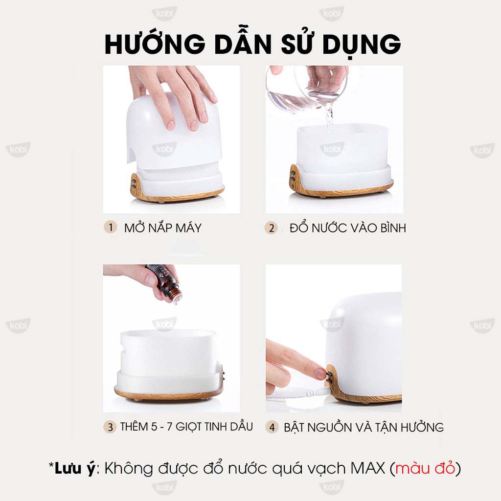 Máy xông tinh dầu cao cấp Kobi KB-29K giúp mang hương thơm lan tỏa khắp không gian, làm mới bầu không khí, giảm stress