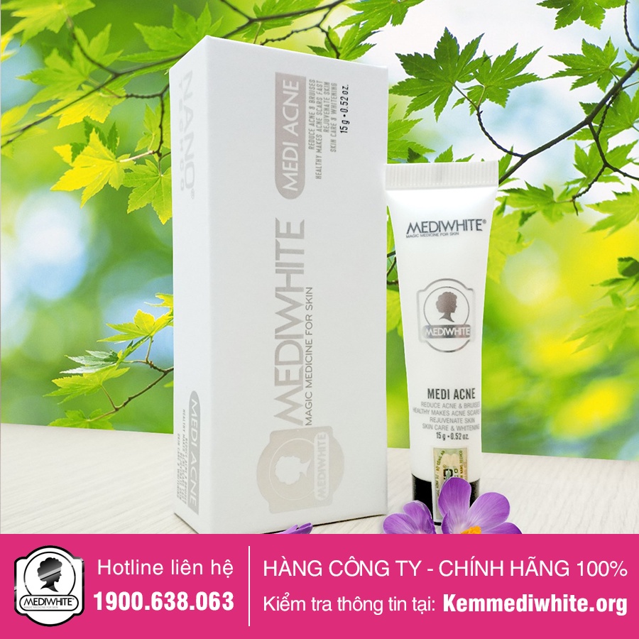 Kem Mụn Medi White Chính Hãng - Medi Acne - Kem Ngừa Mụn Sáng Da Mờ Thâm Medi White - Hàng Công Ty