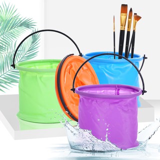 Xô rửa cọ vẽ đa năng 1/2 ngăn gấp gọn , cọ - họa cụ cho bé