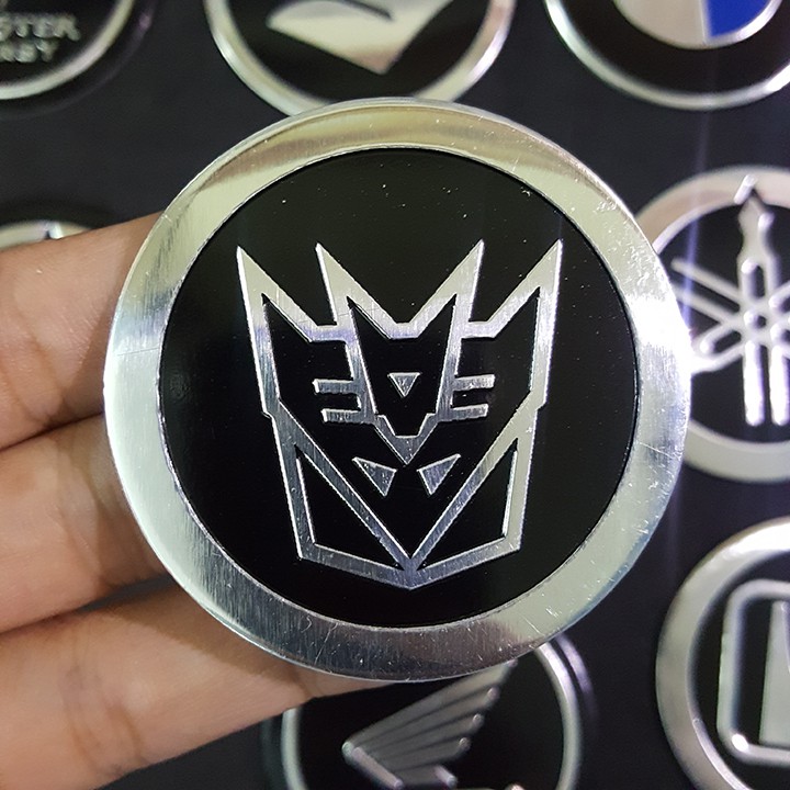 Miếng dán kim loại logo TRANSFORMERS DECEPTICON 5.5cm