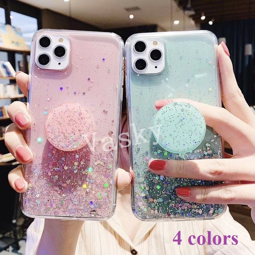 Poco x3 pro Redmi Note 10 Pro Note 9 8 pro mi 11 10T pro Case Shiny Starry sky star bracket Stand Cover