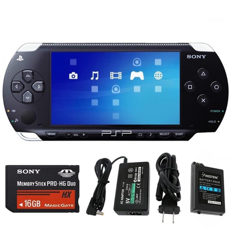 Máy chơi Game Nhật PSP 2000 + thẻ 32GB hack full Game + FULL PHỤ KIỆN đầy đủ