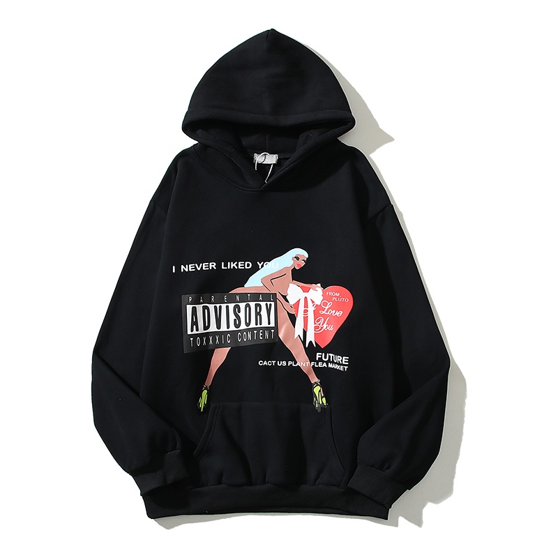 Kanye Áo Hoodie Lông Cừu In Chữ love Đỏ Thoải Mái Phong Cách Đường Phố