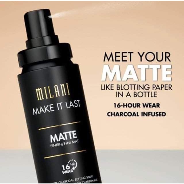 Xịt Makeup Milani Make It Last Matte Charcoal Setting Spray New (60ml)