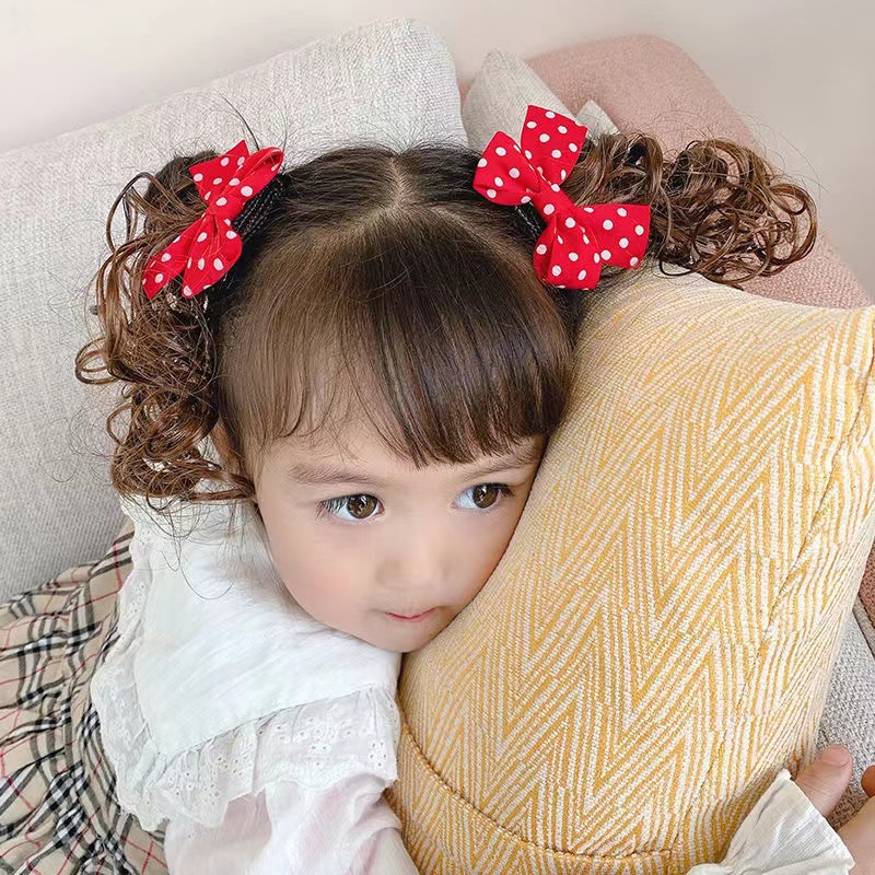 Kẹp Tóc Hình Nơ Đỏ Phong Cách Trung Hoa Cổ Điển Mừng Năm Mới Cho Bé Gái