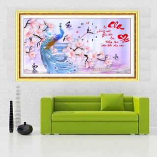 TRANH ĐÍNH ĐÁ CHA MẸ ĐỒNG HỒ LG-1628 KÍCH THƯỚC 99x55CM