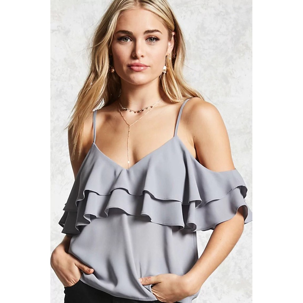 Áo Trễ Vai Open Ruffle Top F21
