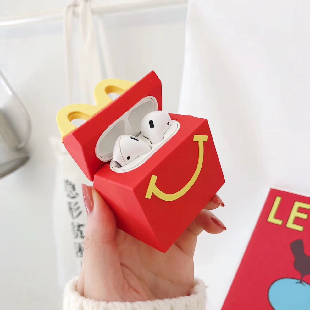 Vỏ Bảo Vệ Hộp Đựng Tai Nghe Airpods Bằng Silicon Kiểu Hoạt Hình Mcdonald 's