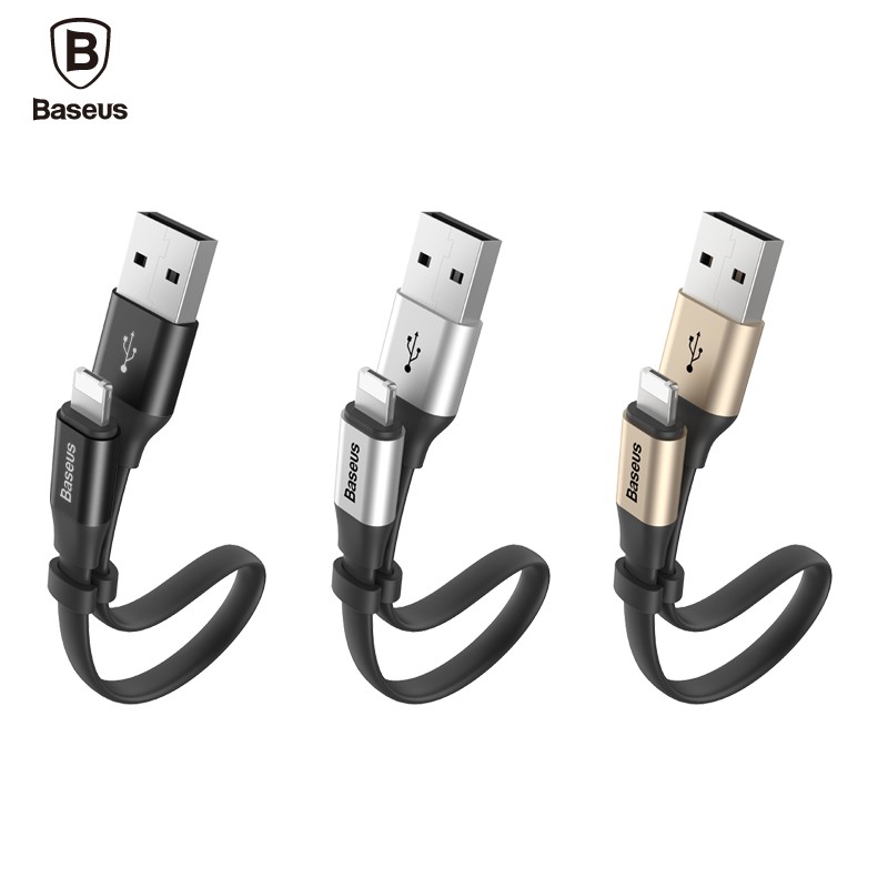 Cáp Sạc iPhone - Baseus 23cm - Siêu Tiện Lợi - Chính Hãng - 2 Trong 1 cho iPhone/iPad/Android.