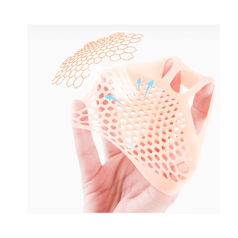 Set 2 Lót giày silicon đệm êm bàn chân trước, cao su tổ ong mềm và thoáng khí khogiasi247