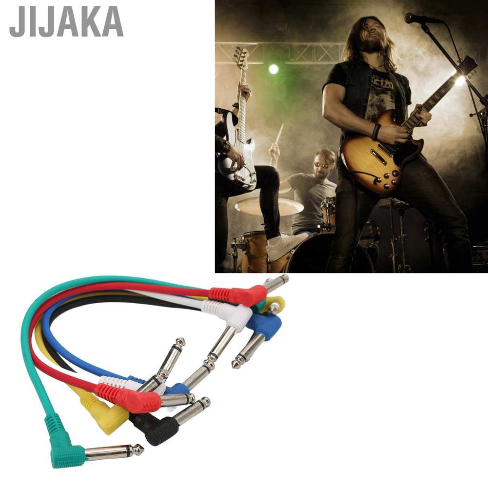 Jijaka 6 cáp hiệu ứng di động đầy màu sắc che chắn điện Guitar Pedal Patch Cord